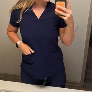 Navy FIGs Scrub Top